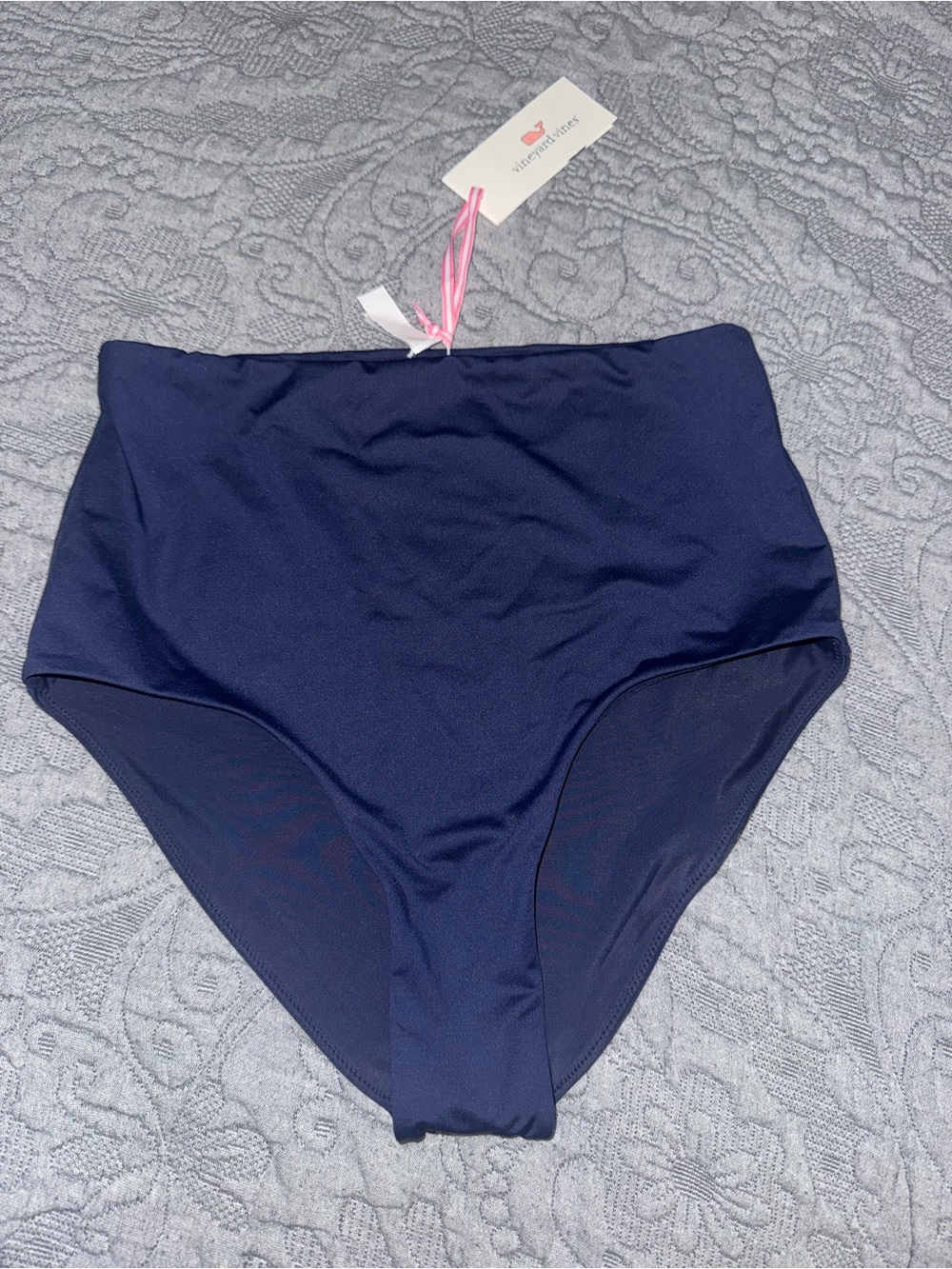 NWT Vineyard Vines Ultra High-Waist Nautical Navy Bikini Bottoms  Swim S